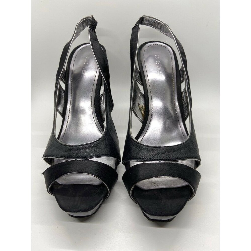 Nine West Womens Slingback Sandals Black Heels